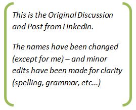 Original LinkedIn Discussion Original LinkedIn Discussion